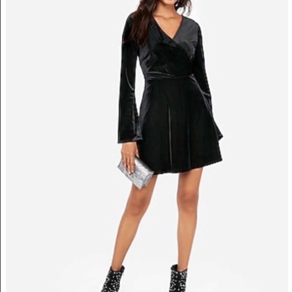 Express Velvet Faux Wrap Dress